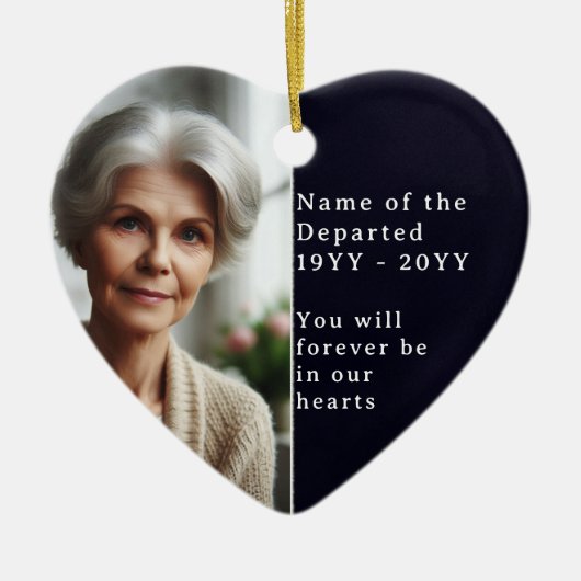 Custom Memorial Photo Psalm 23 Bible Remembrance Keramik Ornament (Vorne)