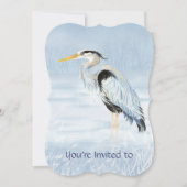 Custom Memorial Service Einladung Blue Heron Bird (Vorderseite)