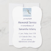 Custom Memorial Service Einladung Blue Heron Bird (Rückseite)