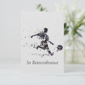 Custom Memorial Service Fußball Sport Einladung (Stehend Vorderseite)