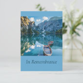 Custom Memorial Service Schöne Bergsee Einladung (Stehend Vorderseite)