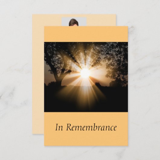 Custom Memorial Service Schöne Sonne Einladung (Vorne/Hinten)
