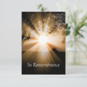 Custom Memorial Service Schöne Sunshine Einladung (Stehend Vorderseite)