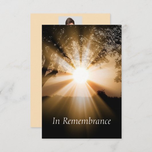 Custom Memorial Service Schöne Sunshine Einladung (Vorne/Hinten)
