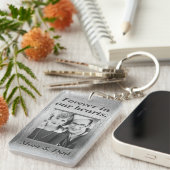 Custom Memorial Silver Look Mama & Vater Schlüsselanhänger (Vorderseite rechts)