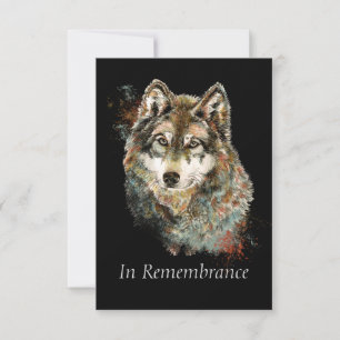 Custom Memorial Wolf Animal Wassercolor Einladung