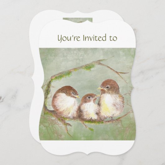 Custom Memories Service laden Sparrow Family Bird  Einladung (Vorne/Hinten)