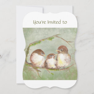 Custom Memories Service laden Sparrow Family Bird  Einladung