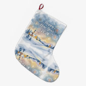 Custom Memory Keepsake Christmas Stocking Großer Weihnachtsstrumpf (Vorderansicht (hängend))