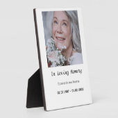 “Custom Memory Plaque for Tabletop Display Fotoplatte (Seite)