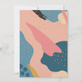 Custom Memphis Style Abstrakt Gold Pink & Aquamari Einladung (Rückseite)