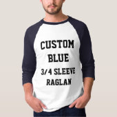 Custom Men NAVY 3/4 SLEEVE RAGLAN T - SHIRT (Vorderseite)