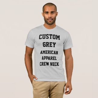 Custom Men SILVER GRAY AMERICAN APPAREL T - SHIRT