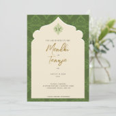 Custom Mendhi Invitation | Henna Night Einladung (Stehend Vorderseite)
