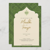 Custom Mendhi Invitation | Henna Night Einladung (Vorne/Hinten)
