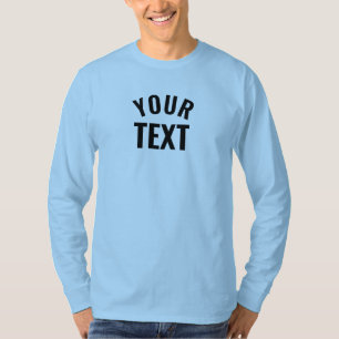 Custom Mens Basic Long Sleeve Light Blue Moderne T-Shirt