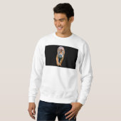 Custom Men's Basic White Sweatshirt Walking Tiger (Vorne ganz)