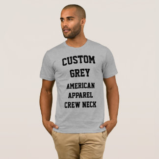 Custom Men's GRAY AMERICAN APPAREL T - SHIRT