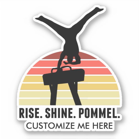 Custom Mens Gymnastik essen Schlaf Pommel Pferd Aufkleber (Vorderseite)