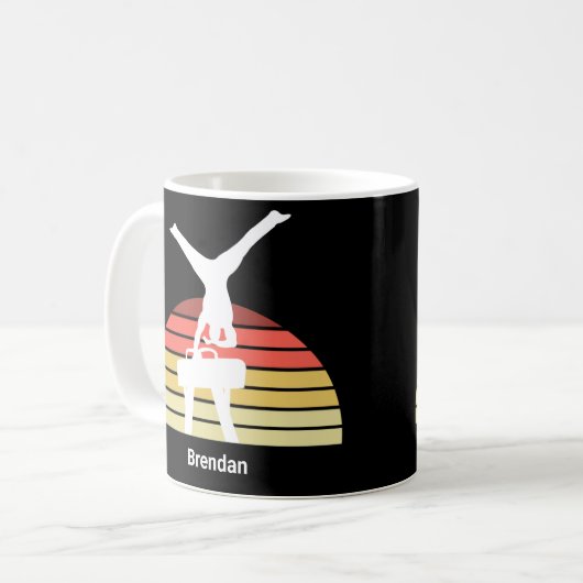 Custom Mens Gymnastik Pommel Horse Gymnastik Kaffeetasse (Vorderseite Links)