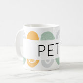 Custom Mens Name Mug Rainbow Neutral Coffee Cup Kaffeetasse (Vorderseite Links)