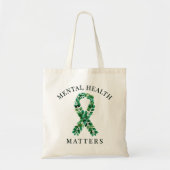 Custom Mental Health Matters Quote Green Ribbon  Tragetasche (Vorne)