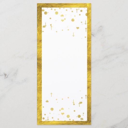 Custom Menu (Menü) für den Hochzeitsgoldstreifen Menükarte (Rückseite)