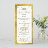 Custom Menu (Menü) für den Hochzeitsgoldstreifen Menükarte (Stehend Vorderseite)
