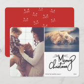 Custom Meowa Christmas 2 Foto Feiertagskarte (Vorne/Hinten)