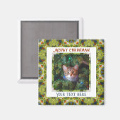 Custom Mercury Christmas Green Cat Kitten Pet Foto Magnet (Vorderseite/Rückseite)