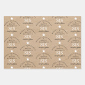 Custom Mercury Christmas Kraft Monogram Sister Geschenkpapier Set (Vorderseite 3)