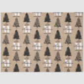 Custom Mercury Christmas Kraft Vintag Monogram Seidenpapier (Vorderseite)