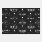 Custom Mercury Christmas Monogram Best Friend Blac Geschenkpapier Set (Vorderseite 2)