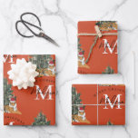 Custom Mercury Christmas Monogram Tiger & Tree Red Geschenkpapier Set<br><div class="desc">Ein personalisiertes "Frohe Weihnachten" Monogramm-Design mit einem Weihnachtstiger und Weihnachtsbaum. Ein ideales festliches,  individuelles Design für die Ferienzeit. Passen Sie das Monogramm an und machen Sie es zu Ihrem eigenen!</div>