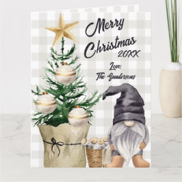 Custom Mercury Christmas Watercolor Gnome Kariert Karte
