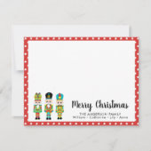 Custom Mercury Nutcracker Red Stars Familie Mitteilungskarte (Vorderseite)