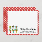 Custom Mercury Nutcracker Red Stars Familie Mitteilungskarte (Vorne/Hinten)