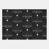 Custom Merit Christmas Black Monogram Husband Ehef Geschenkpapier Set (Vorderseite)