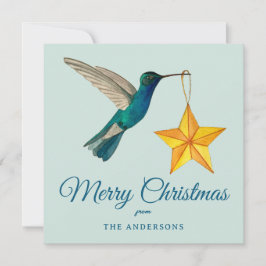 Custom Merit Christmas Hummingbird Holiday Card Feiertagskarte