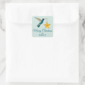 Custom Merit Christmas Hummingbird Square Sticker (Tasche)
