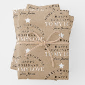Custom Merit Christmas Kraft Monogram Husband-Ehef Geschenkpapier Set (Beispiel)