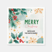 Custom Merit Christmas Napkins Eleganter Urlaub Serviette (Vorderseite)