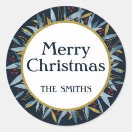 Custom Merit Weihnachten Golden Frame Runder Aufkleber