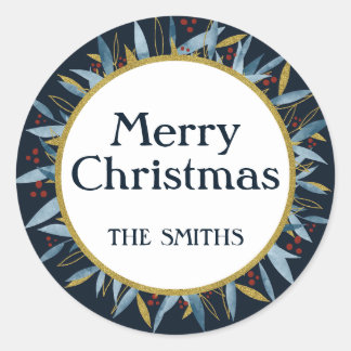 Custom Merit Weihnachten Golden Frame Runder Aufkleber