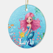 Custom Mermaid Child Name Keramik Ornament (Links)