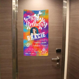 Custom Mermaid Happy Birthday Cruise Door Banner