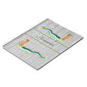 Custom Mermaid Hummer graues Holz Küstendekoration Notizblock (Linke Seite)