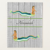 Custom Mermaid Hummer graues Holz Küstendekoration Planer (Vorderseite)