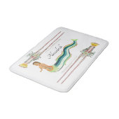 Custom Mermaid Hummer Vintag Coastal Badematte (Schrägansicht)