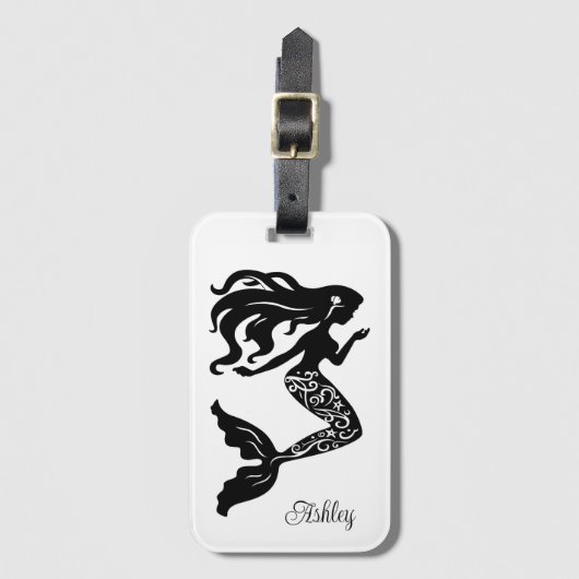 Custom Mermaid Luggage Tag Gepäckanhänger (Vorderseite Vertikal)